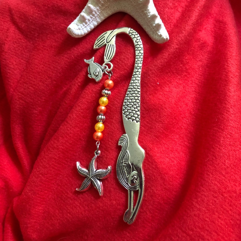 NWT, Handmade by A Charmed Life. Silver Mermaid Bookmark